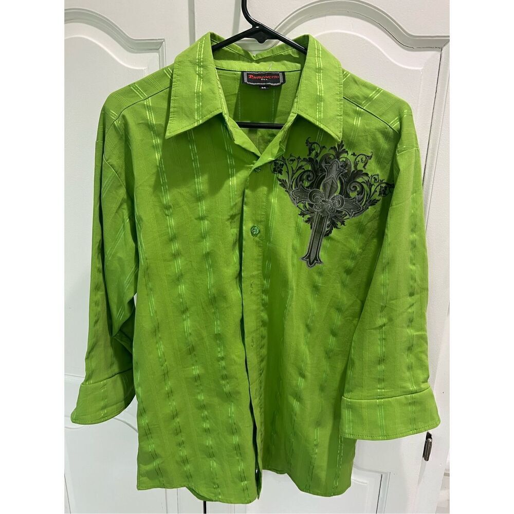 patroncito green long sleeve shirt medium